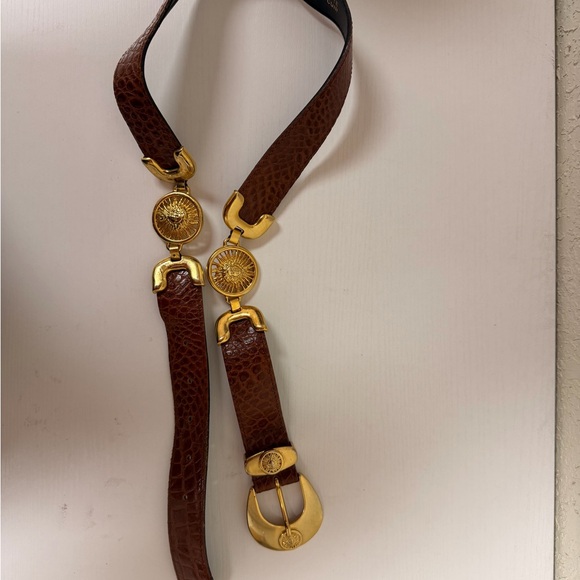 Versace Accessories - Versace Brown and Gold Women's Belt
